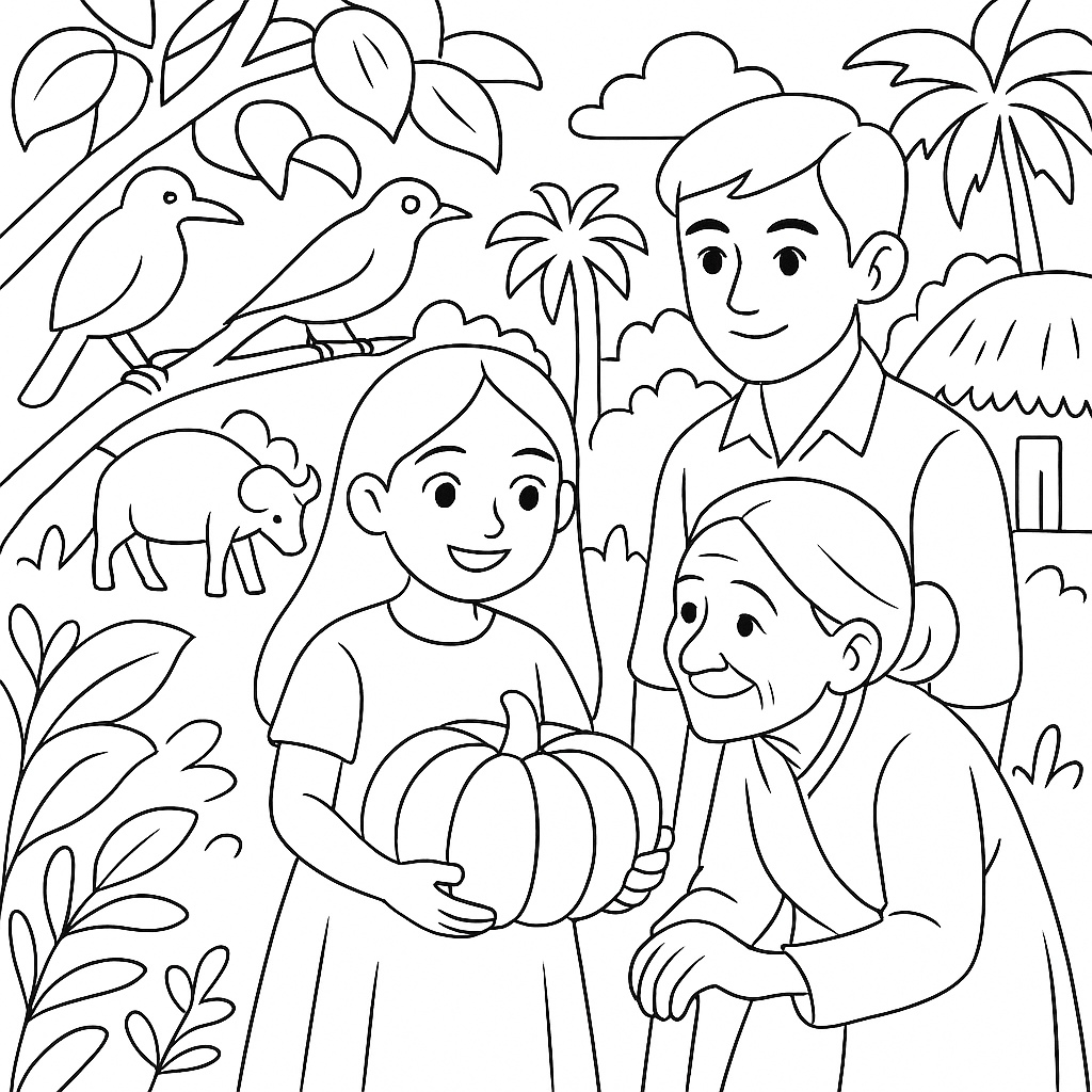 Раскраски: Волшебная тыква