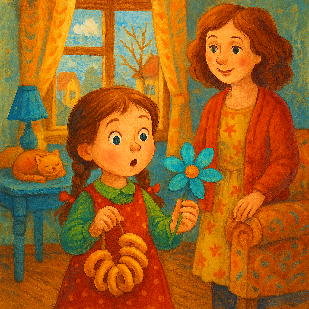 Женя внезапно оказывается дома со своими баранками