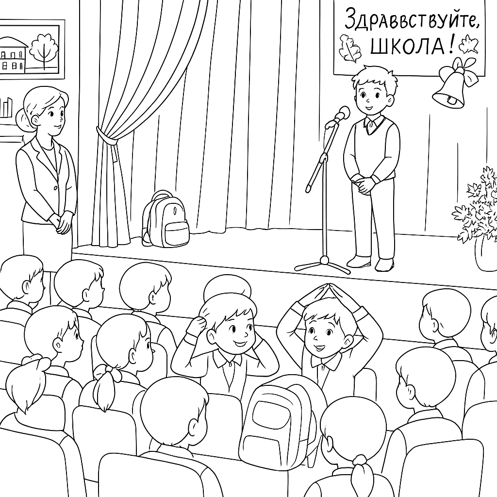 Раскраска по сказке "Первый раз в первый класс"