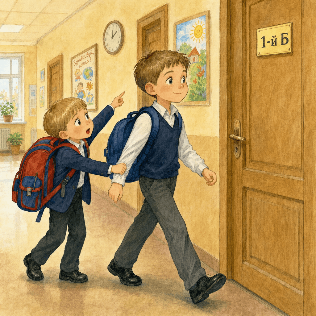 Паша показывает Диме правильный класс