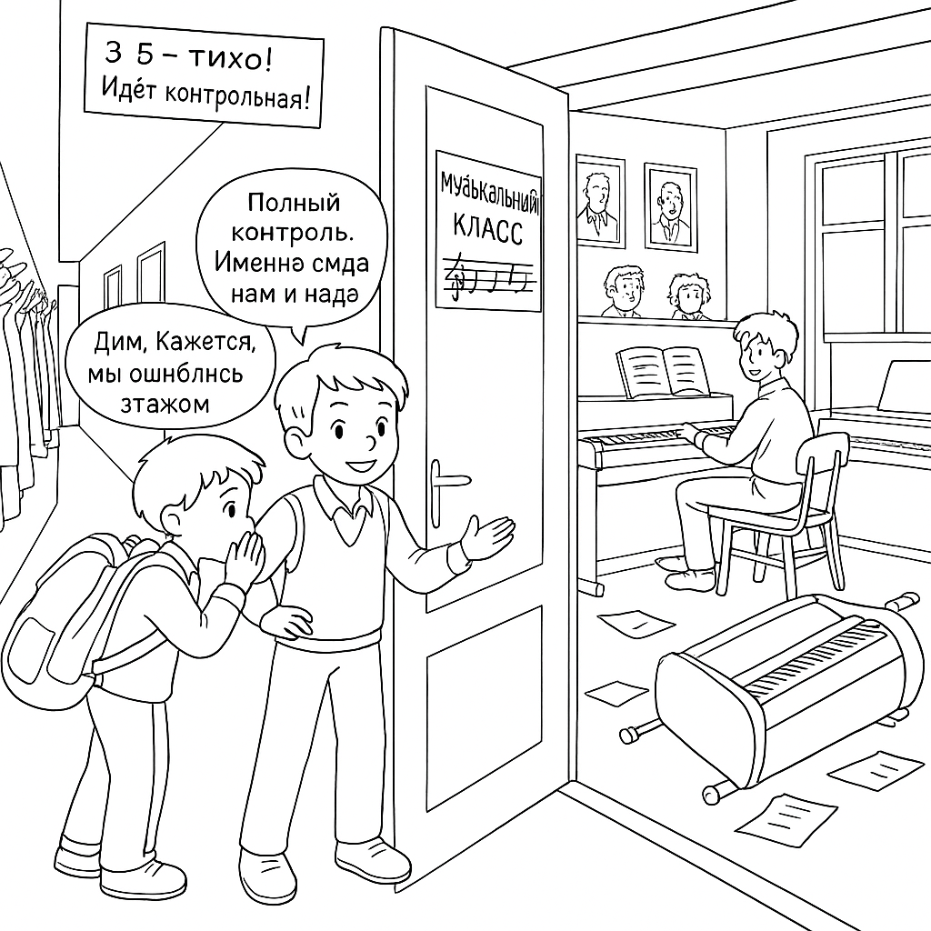 Раскраска по сказке "Первый раз в первый класс"