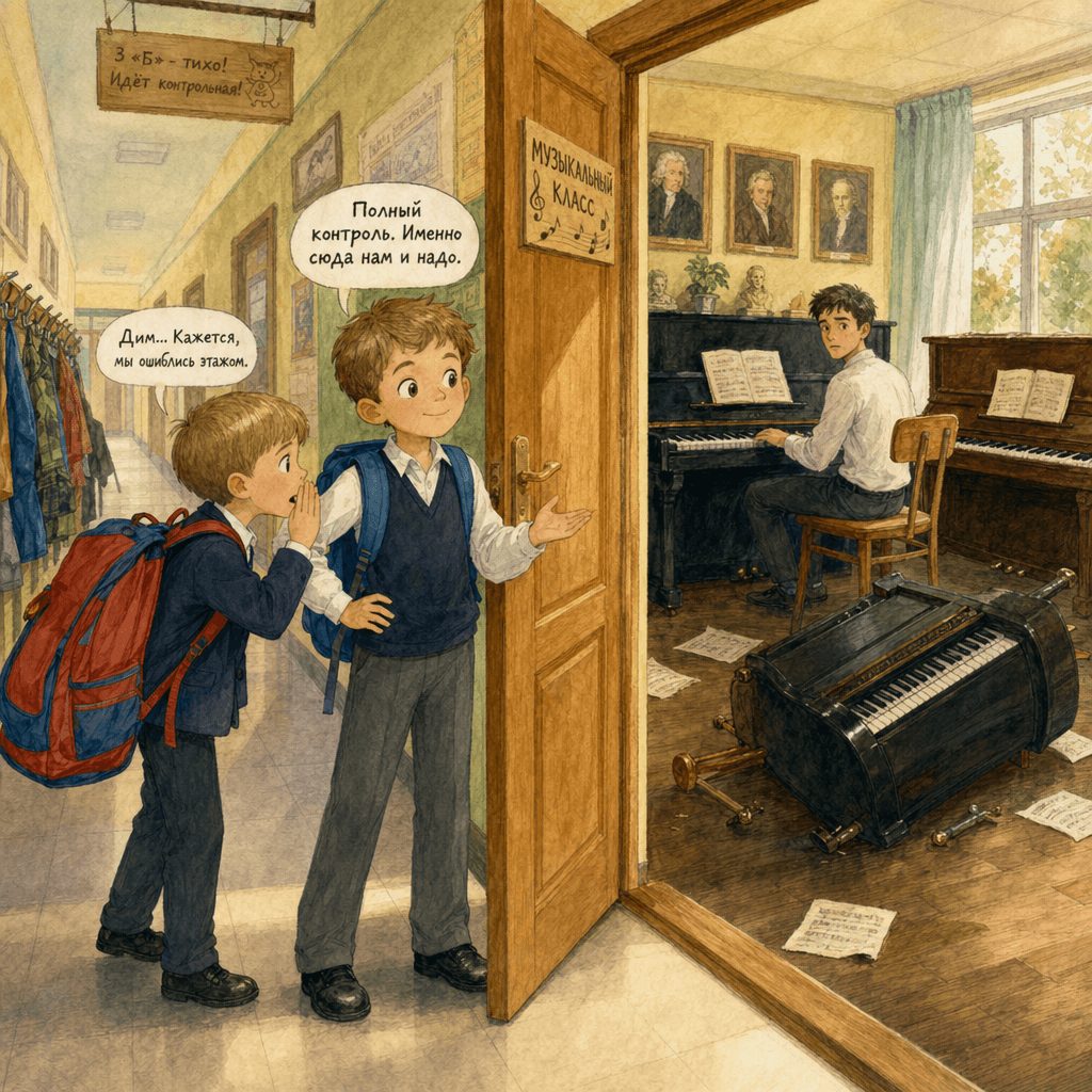 Братья по ошибке заглянули в музыкальный класс