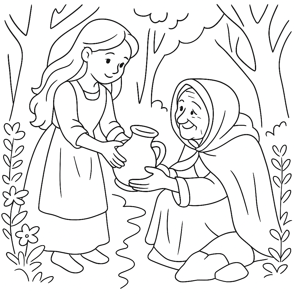 Раскраска по сказке "Волшебство"