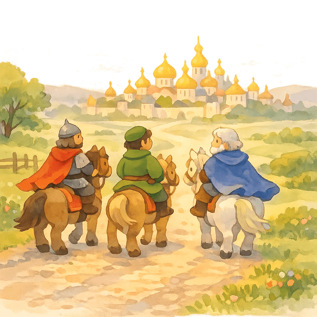 Богатыри едут в Киев к князю Владимиру