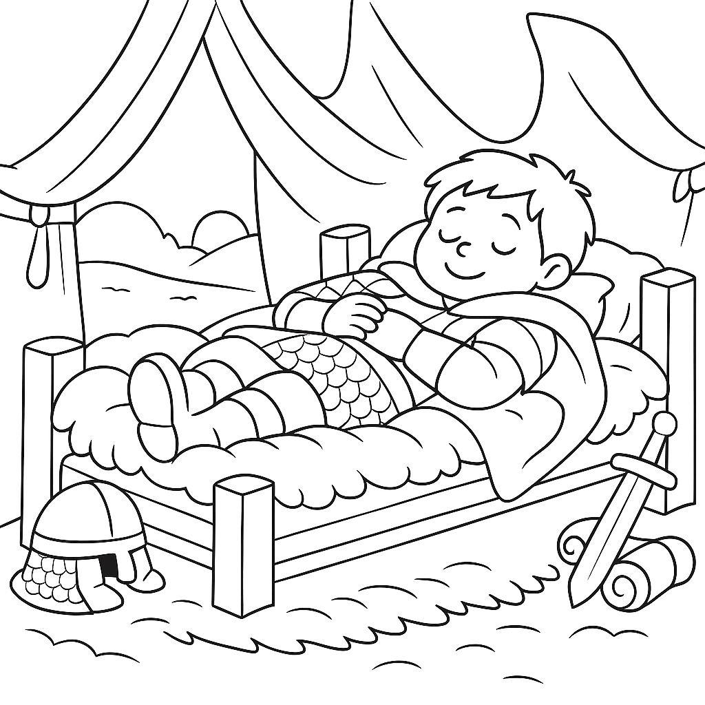 Раскраска по сказке "Бой добрыни с дунаем"