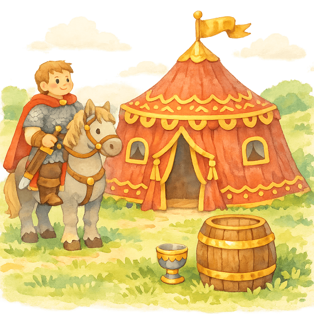 Добрыня подходит к богатому шатру на поле