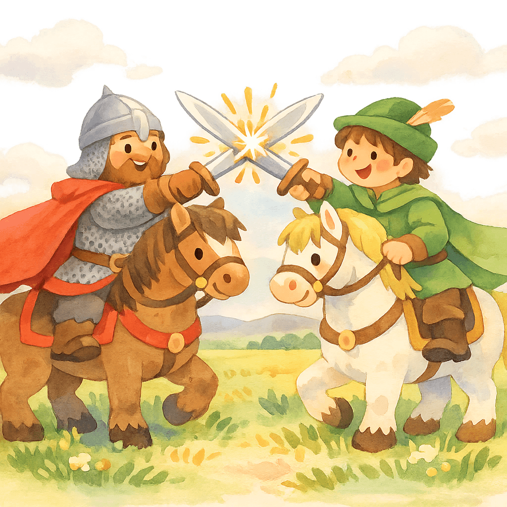 Добрыня и Дунай сражаются саблями