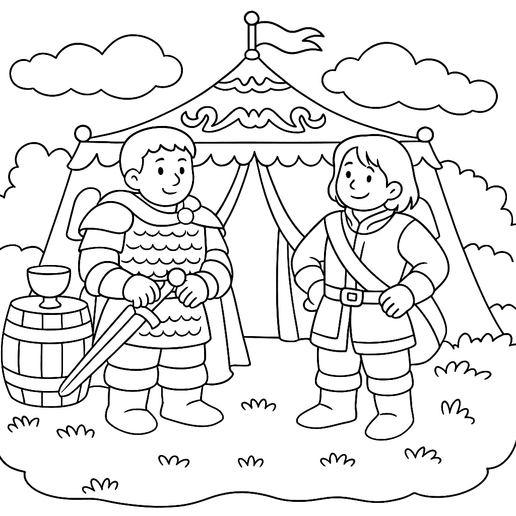 Раскраски: Бой добрыни с дунаем