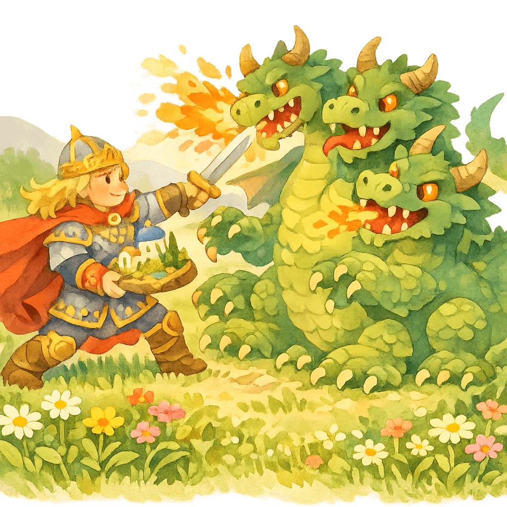 Добрыня сражается со Змеем Горынычем на поле