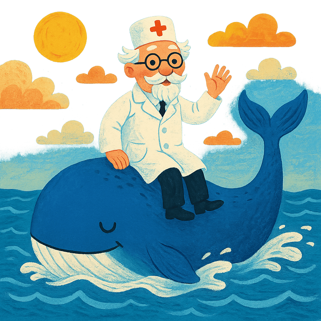 Айболит плывет на ките