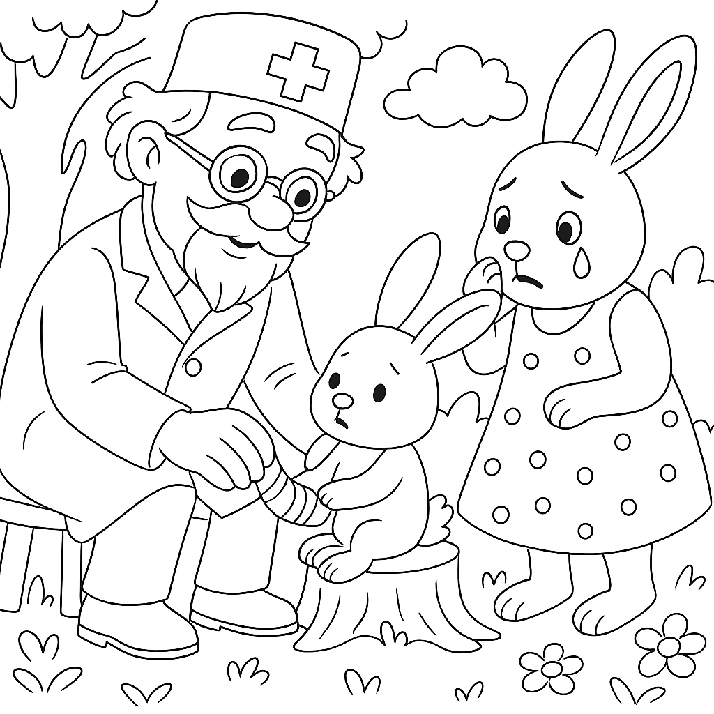 Раскраска по сказке "Айболит"