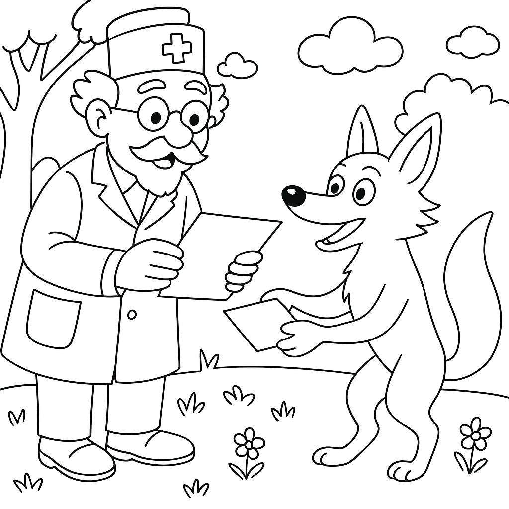 Раскраска по сказке "Айболит"