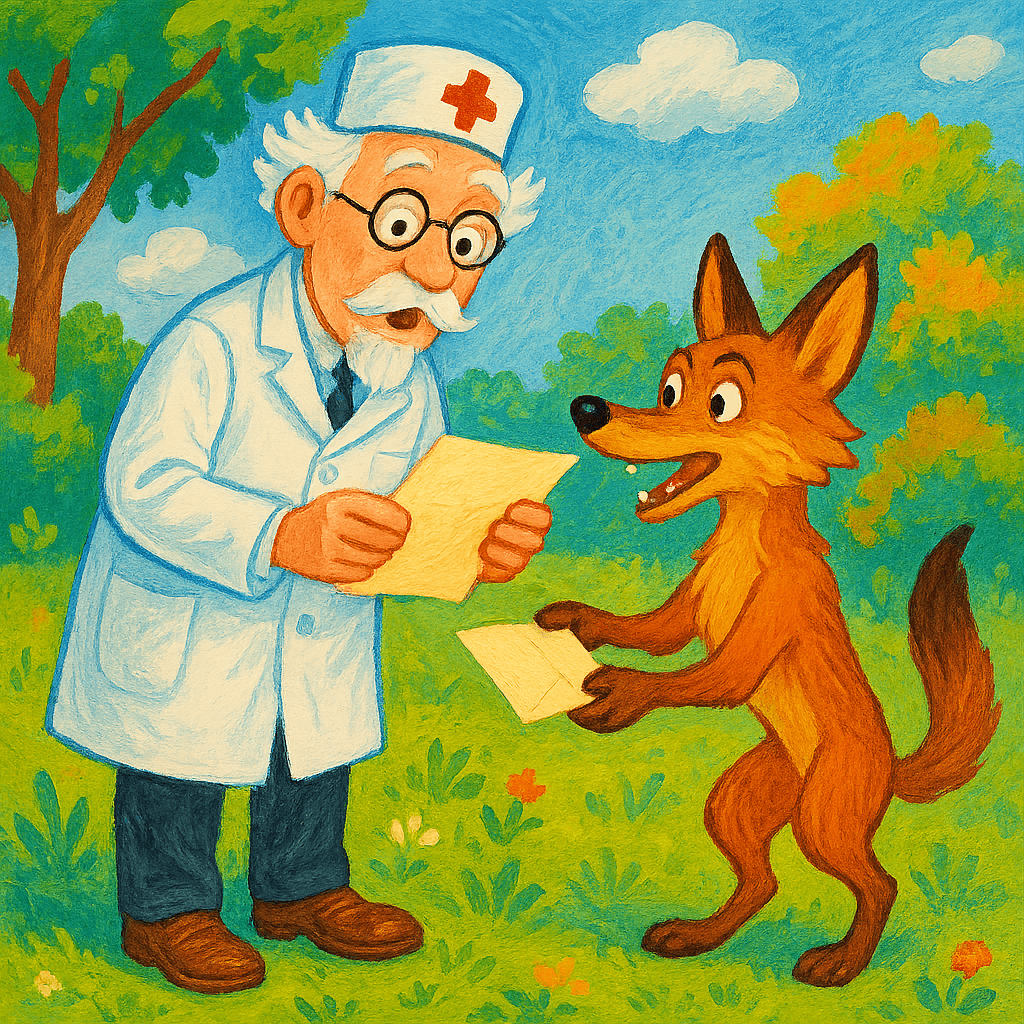 Айболит получает телеграмму от Гиппопотама