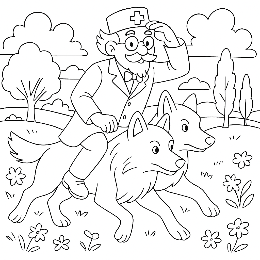 Раскраска по сказке "Айболит"