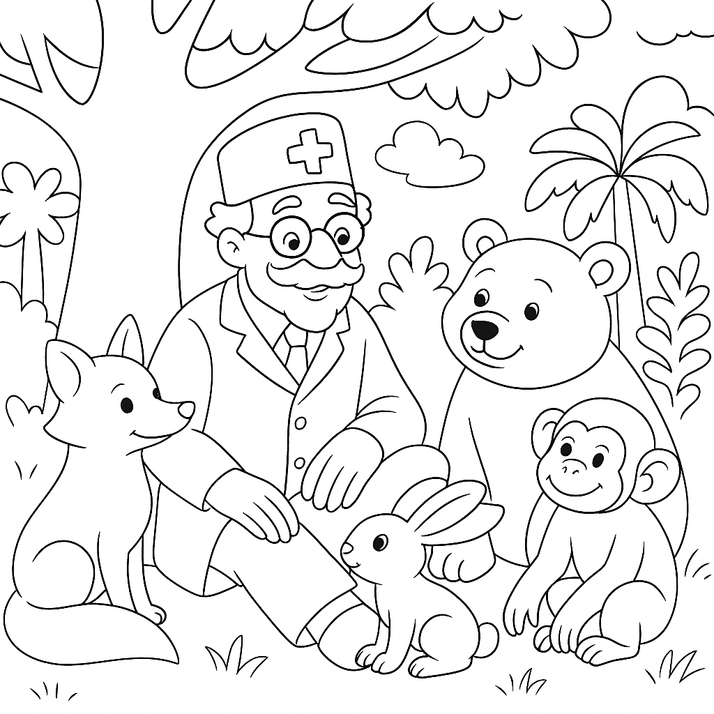 Раскраски: Айболит