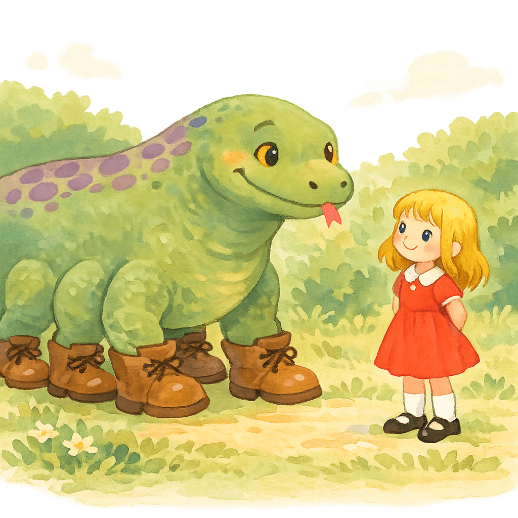 Девочка Сьюзи не испугалась дракона Комодо