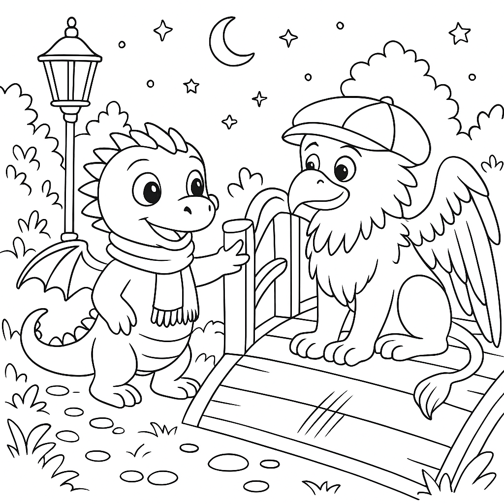 Раскраска по сказке "Таинственные круги в зоопарке"