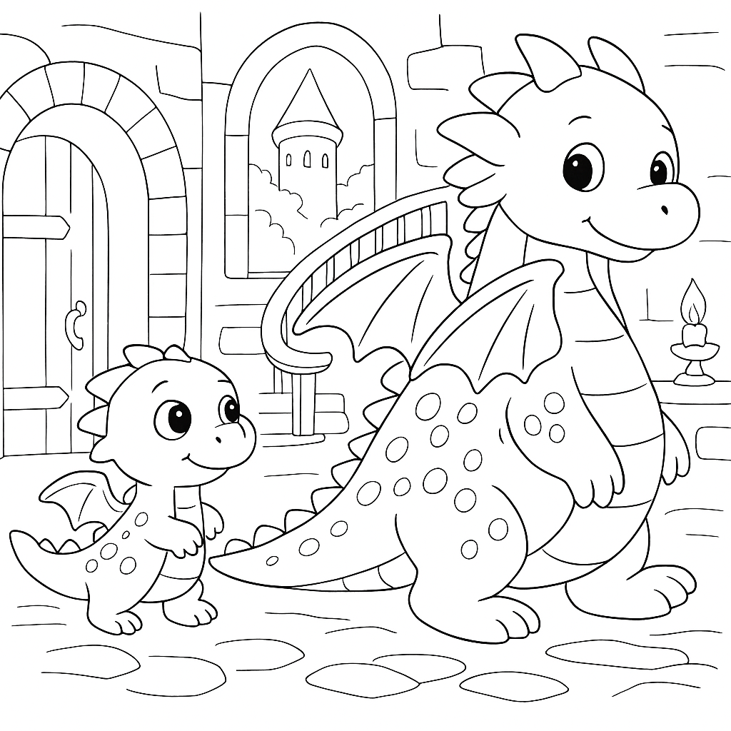 Раскраска по сказке "Дракончик гоша, ягоды вырастайка и речка канючка"