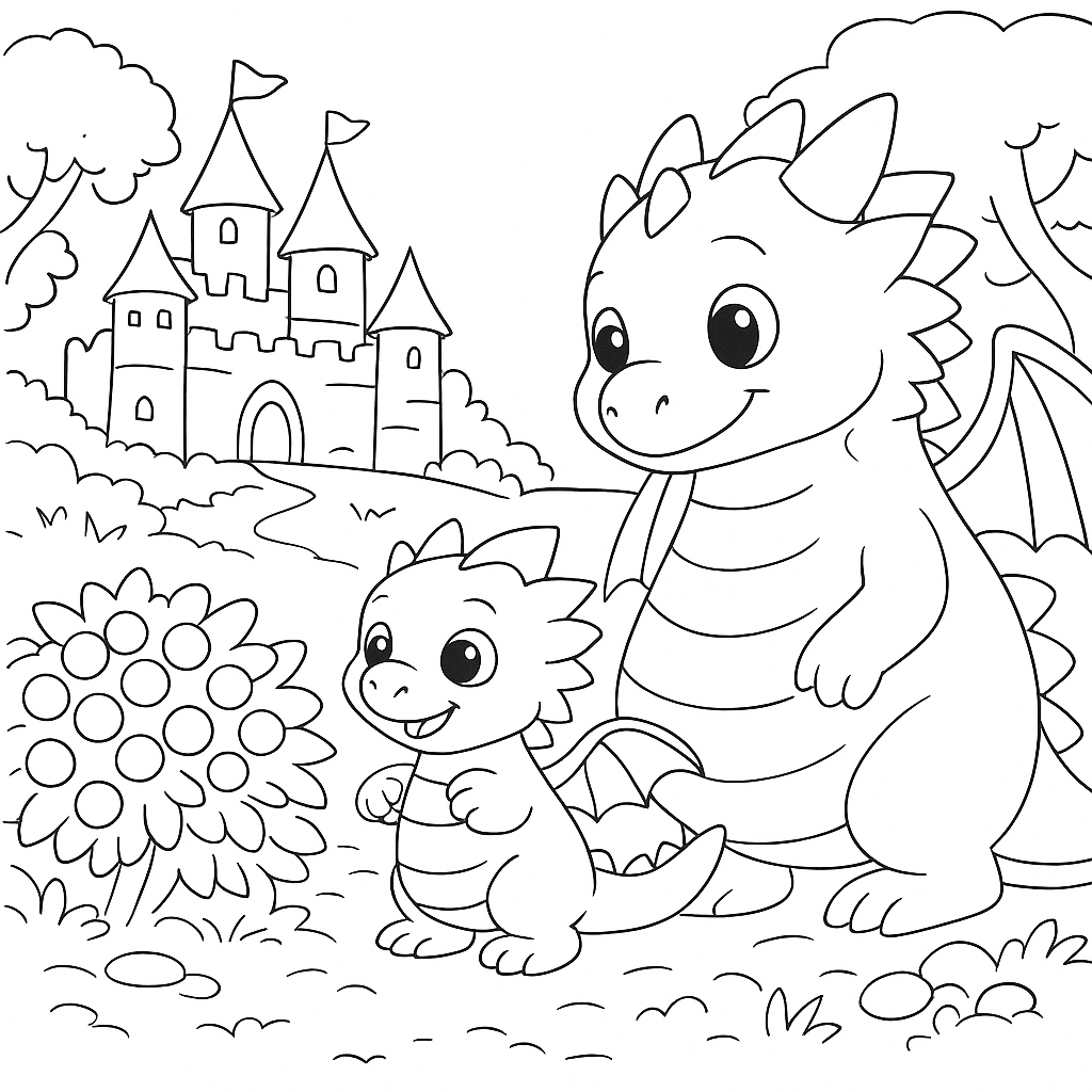 Раскраски: Дракончик гоша, ягоды вырастайка и речка канючка