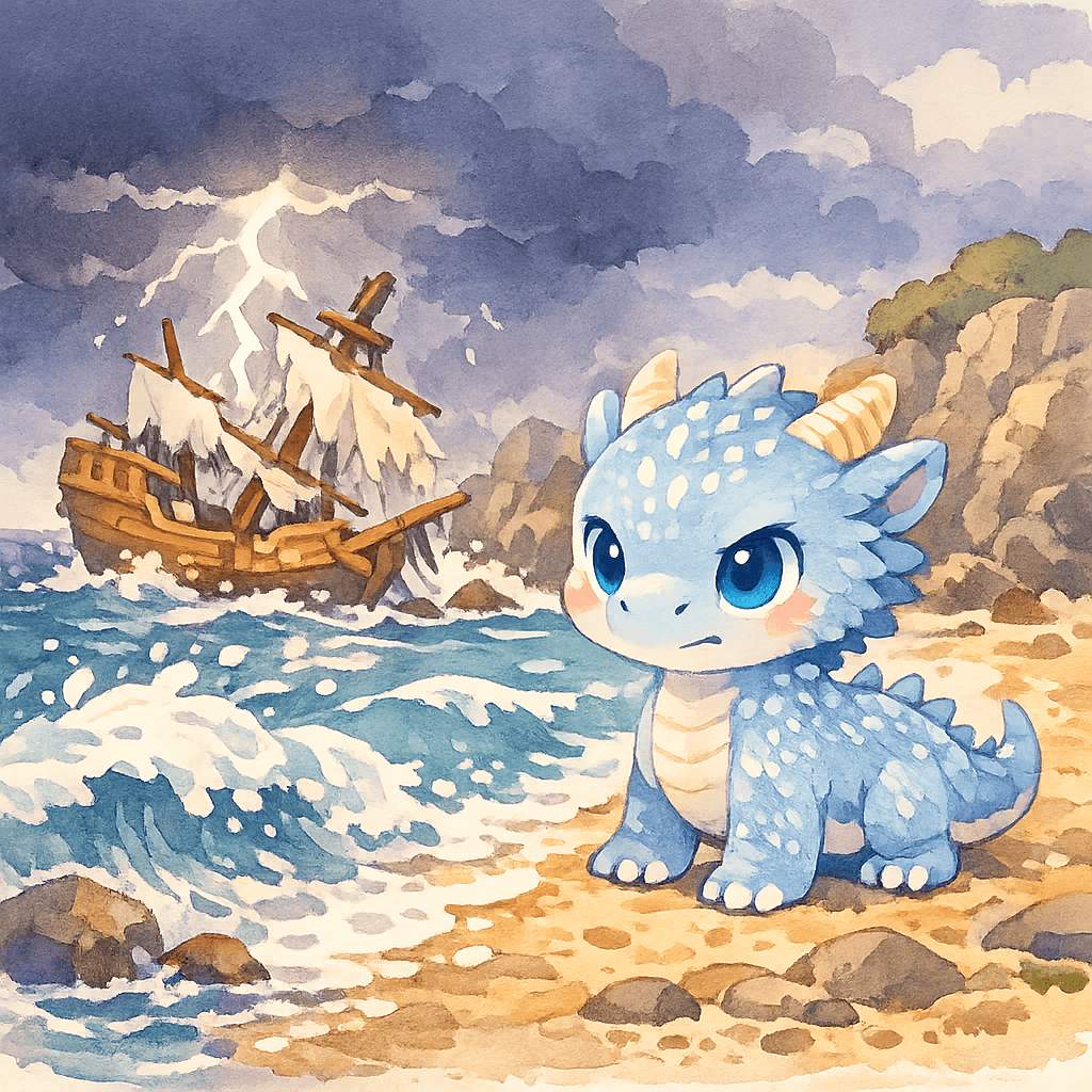 Буря и кораблекрушение у острова