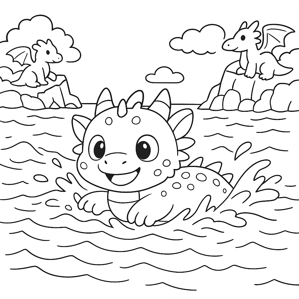 Раскраска по сказке "Сказка про дракона, который не умел летать"