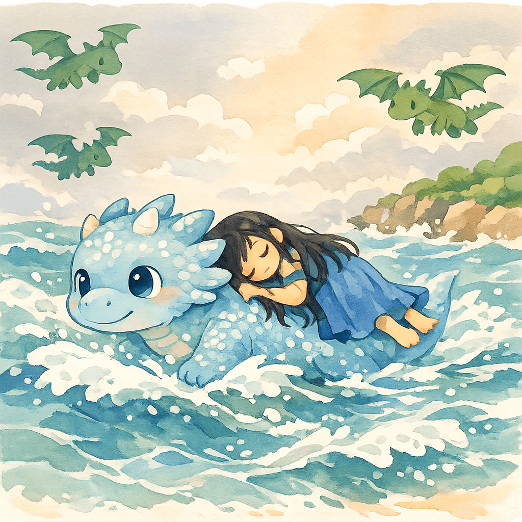 Лун спасает девушку в море