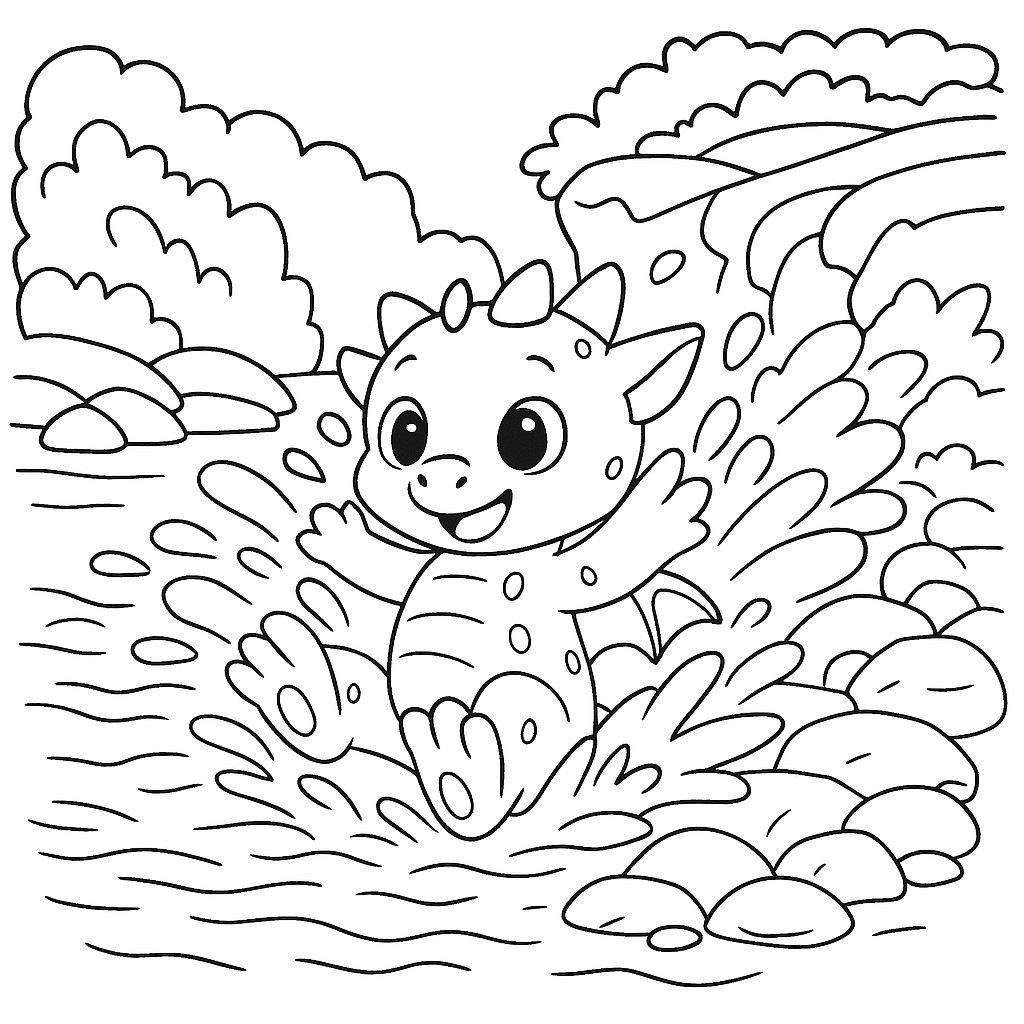 Раскраска по сказке "Сказка про дракона, который не умел летать"