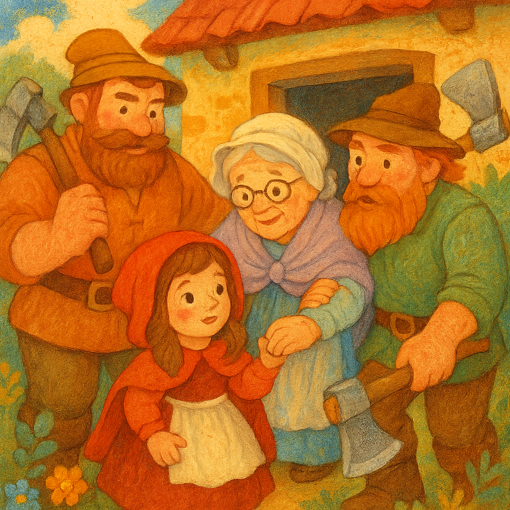 Дровосеки спасают Красную Шапочку и бабушку