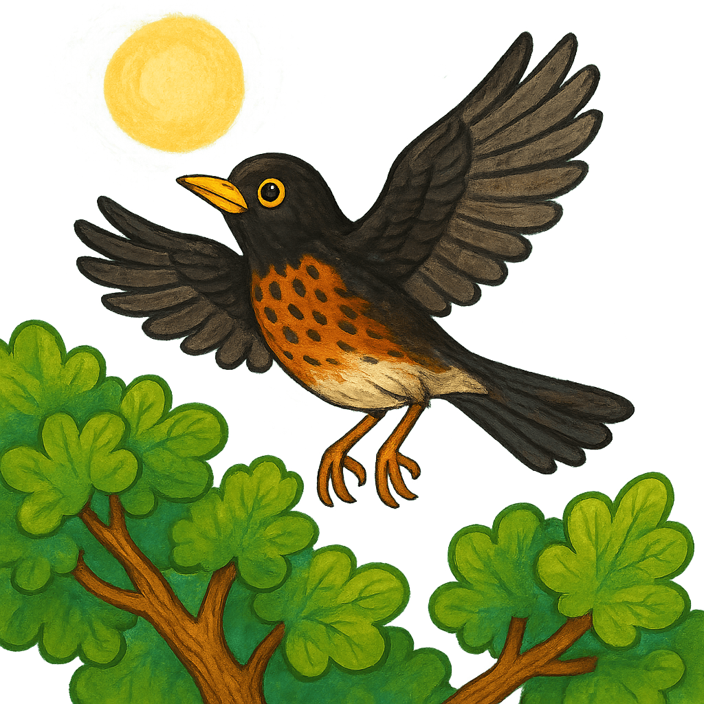 Дрозд на дереве