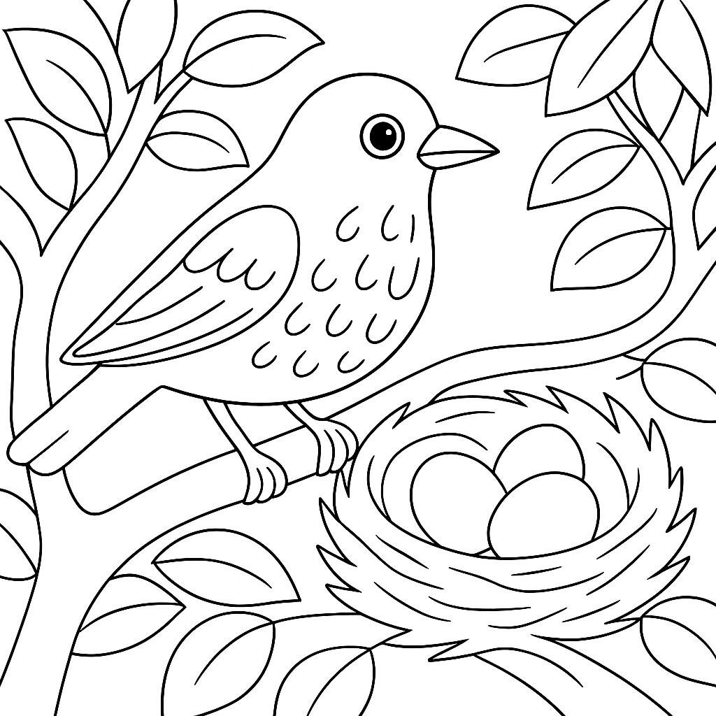 Раскраска по сказке "Лиса и дрозд"