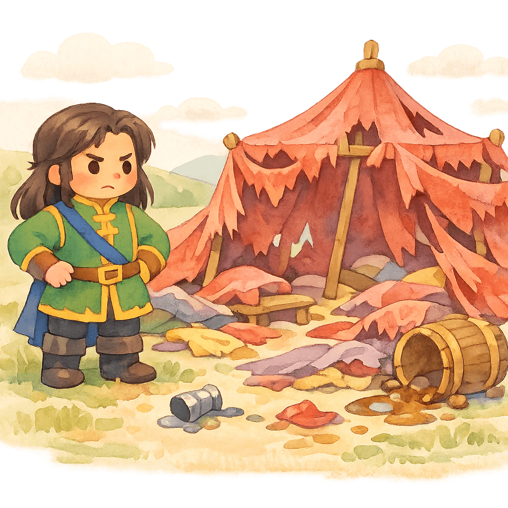 Дунай увидел разорённый шатер и злится