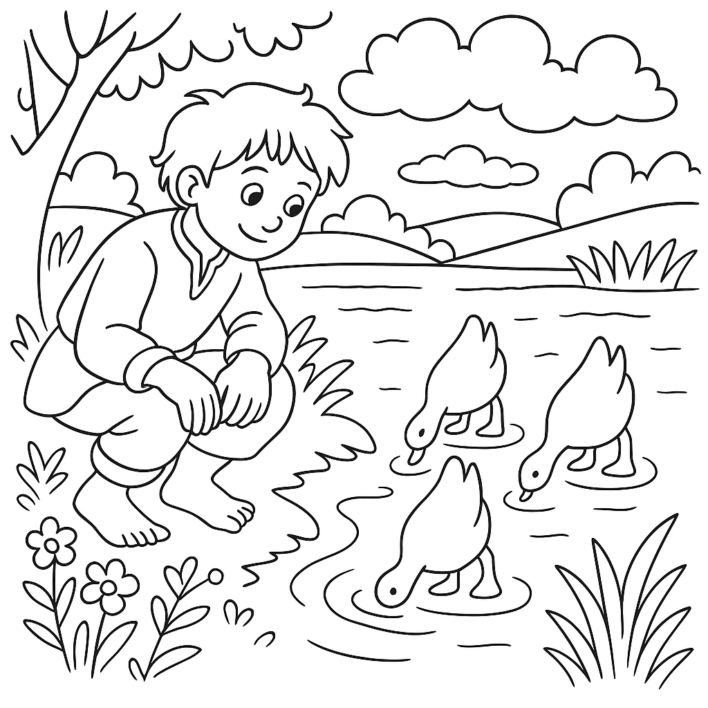 Раскраска по сказке "Царица пчел"