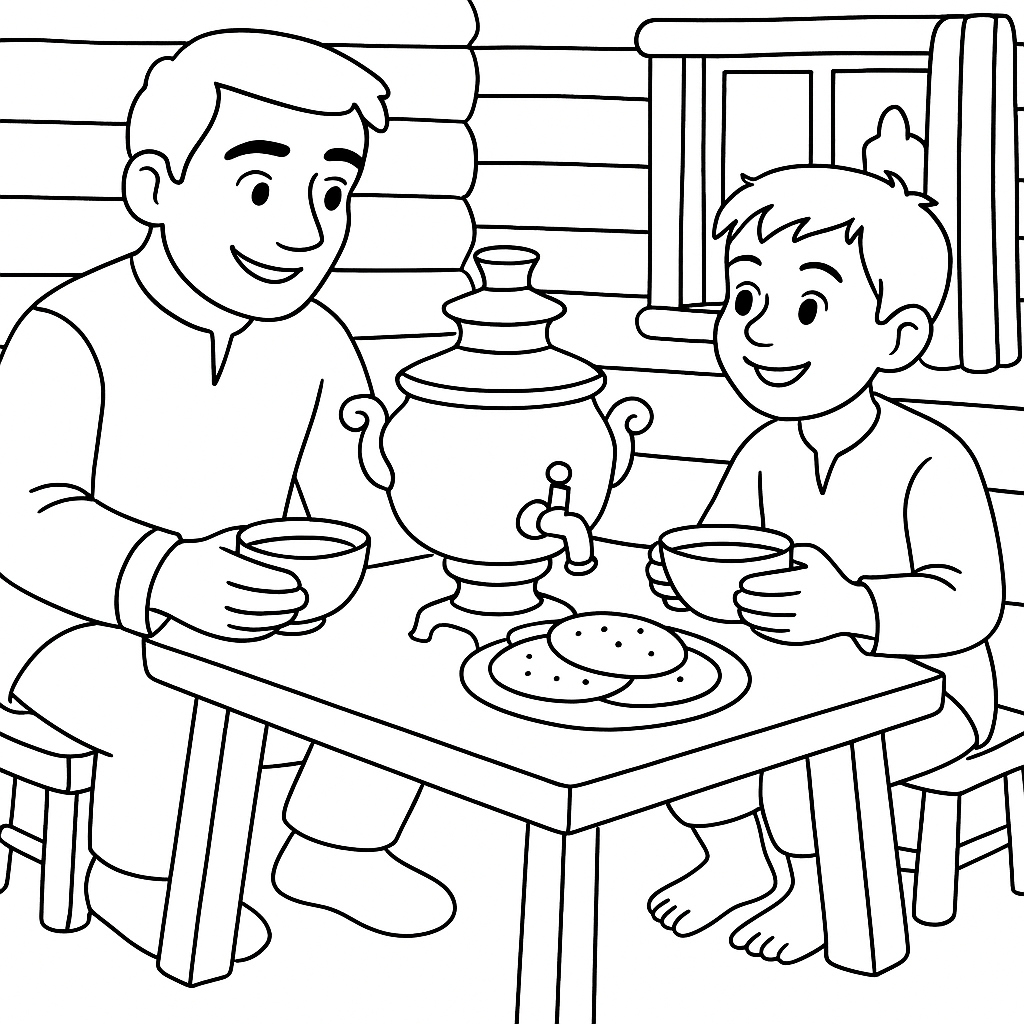 Раскраска по сказке "Три совета отца"