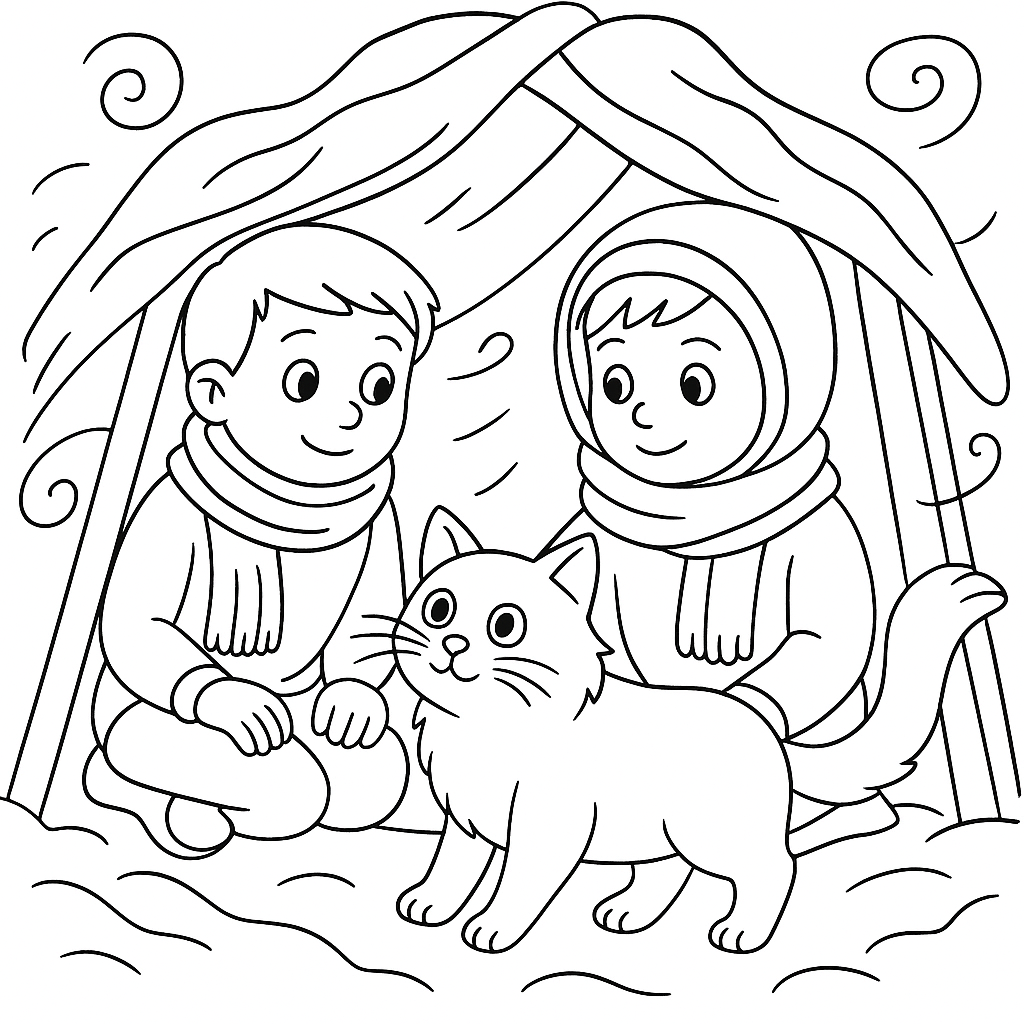 Раскраска по сказке "Мы играем в антарктиду"