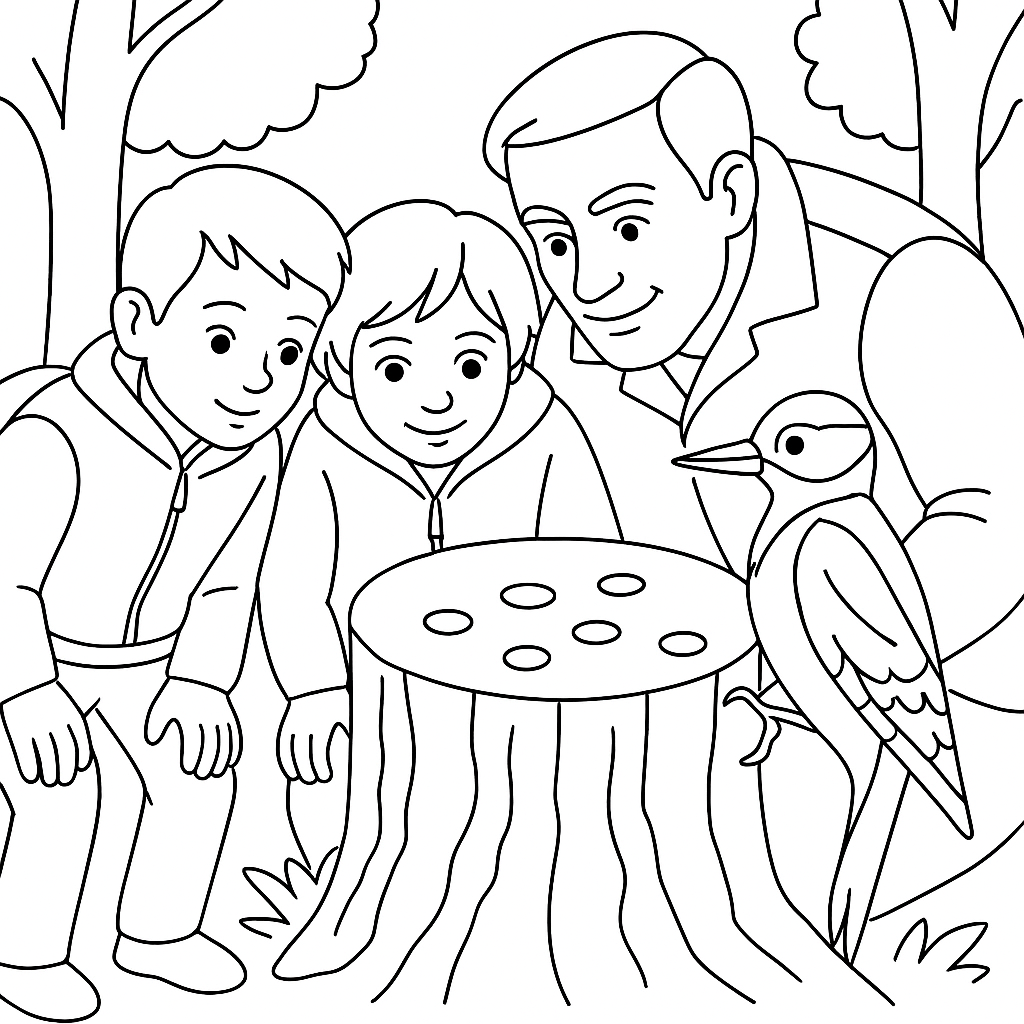 Раскраска по сказке "Лесной доктор"