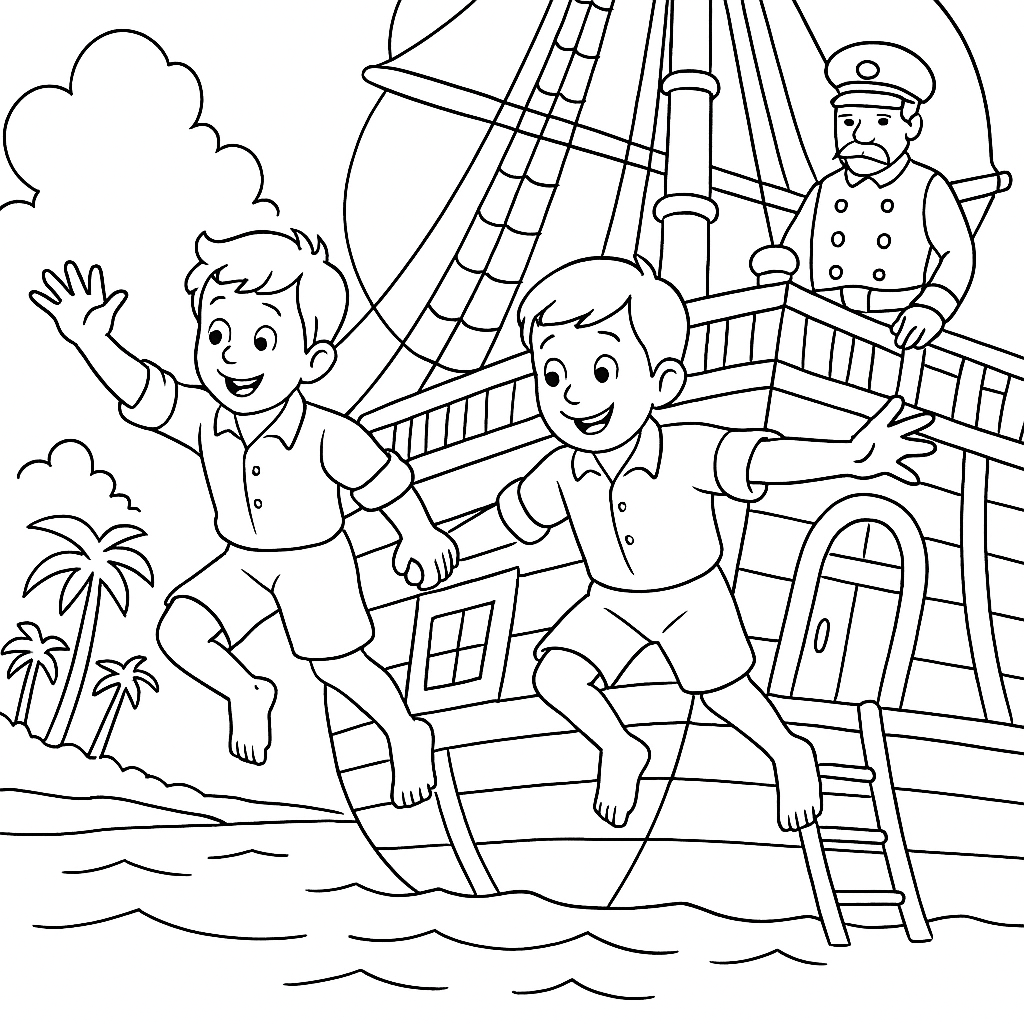 Раскраска по сказке "Акула"