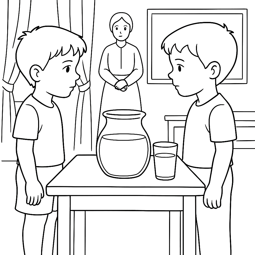 Раскраска по сказке "«разделите так, как делили работу...»"