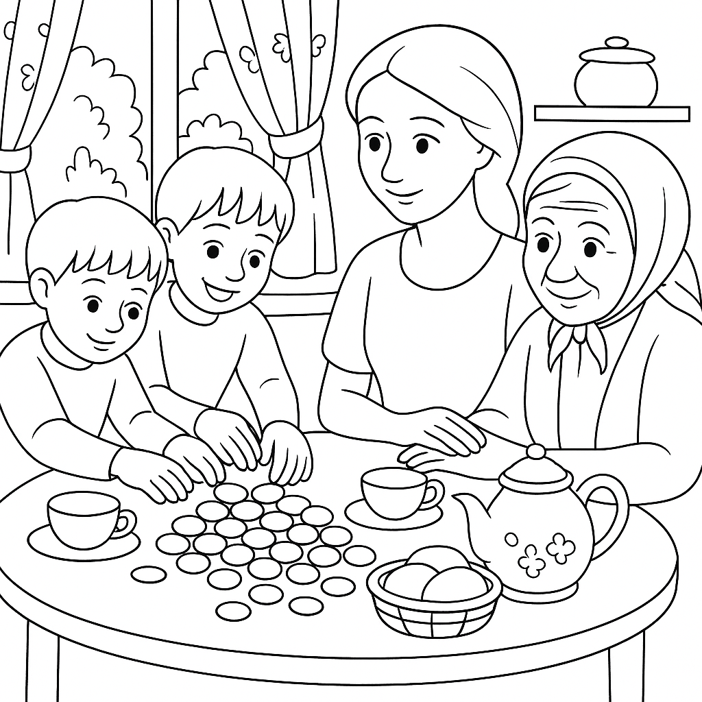 Раскраска по сказке "Печенье"