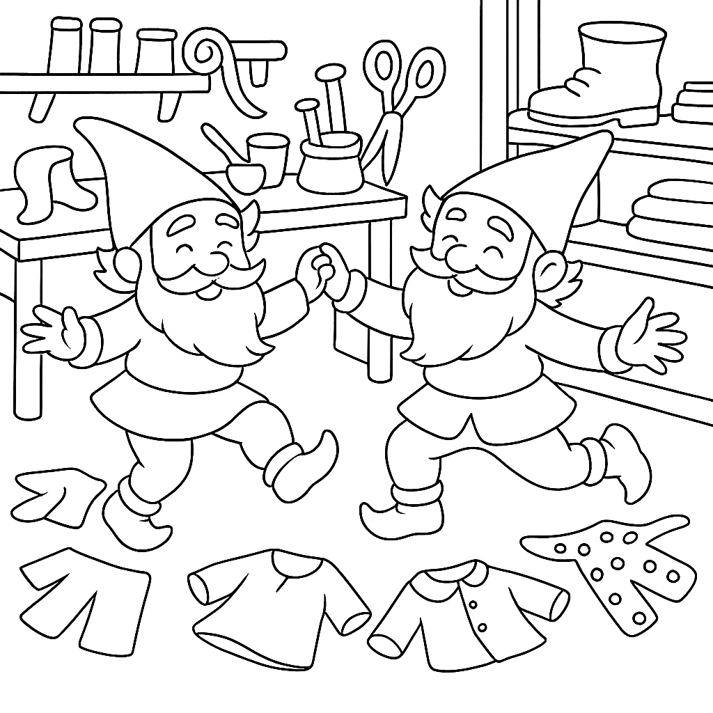 Раскраска по сказке "Маленькие человечки"