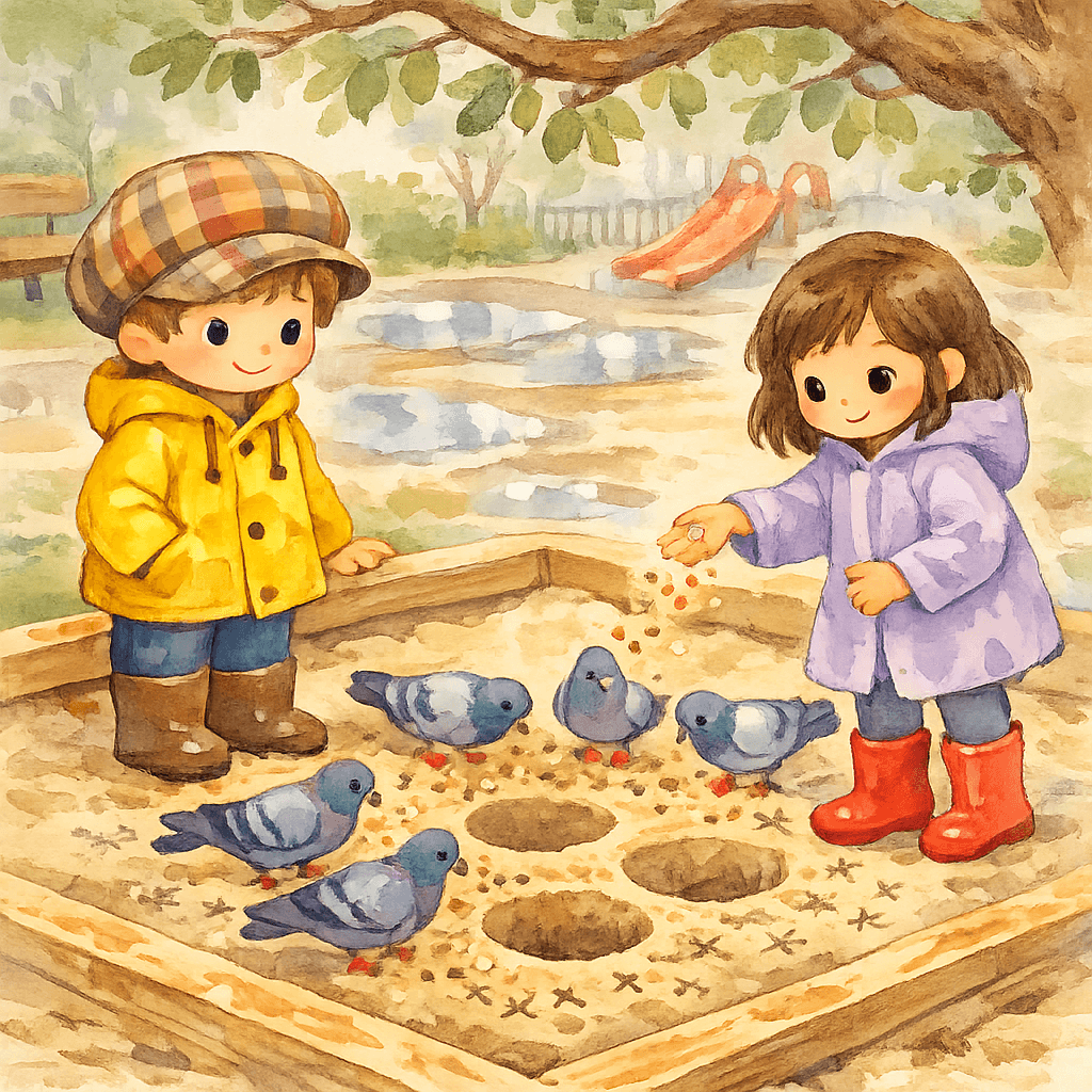 Рита кормит голубей, но их следы не похожи на загадочные лунки