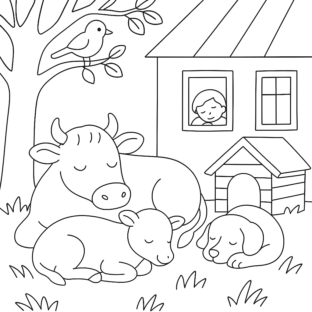 Раскраска по сказке "Вечер"