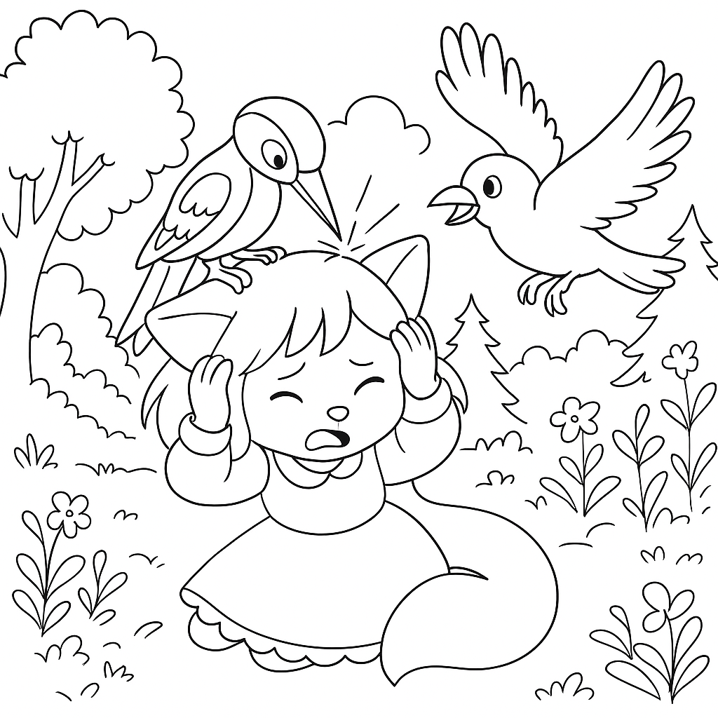 Раскраска по сказке "Лиса"