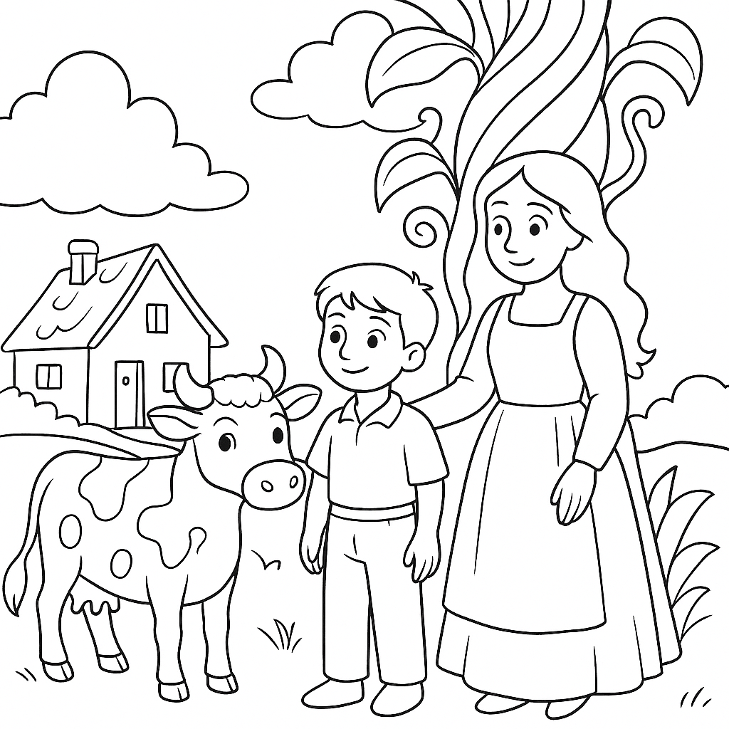 Раскраски: Джек и бобовый стебель