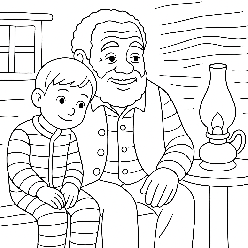 Раскраска по сказке "Братец кролик и братец лис"