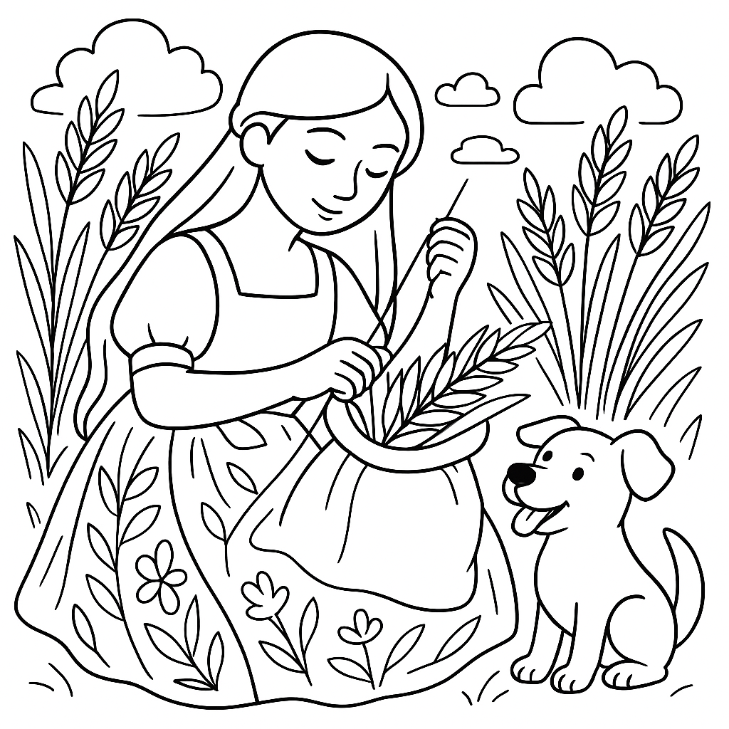 Раскраска по сказке "Чудесные зерна"