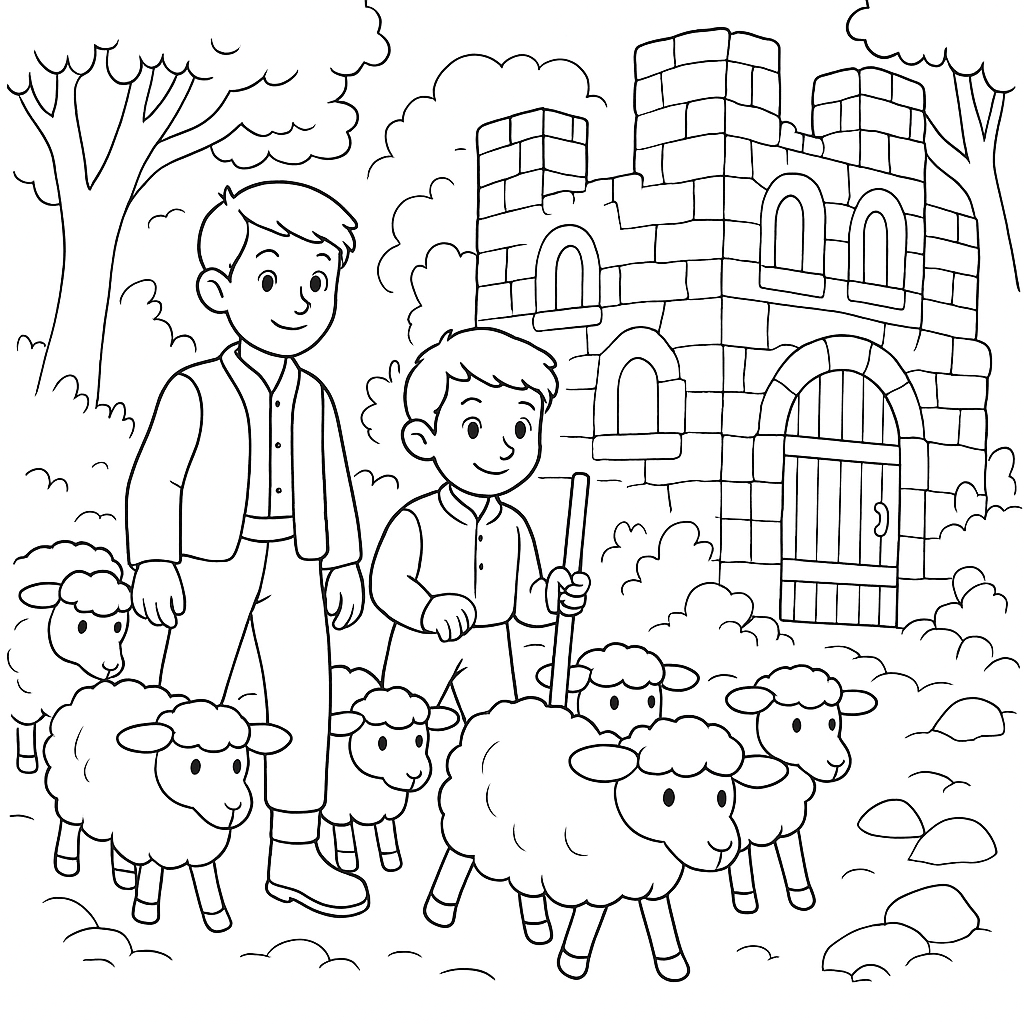 Раскраска по сказке "Загадки ведьмы Гианы"