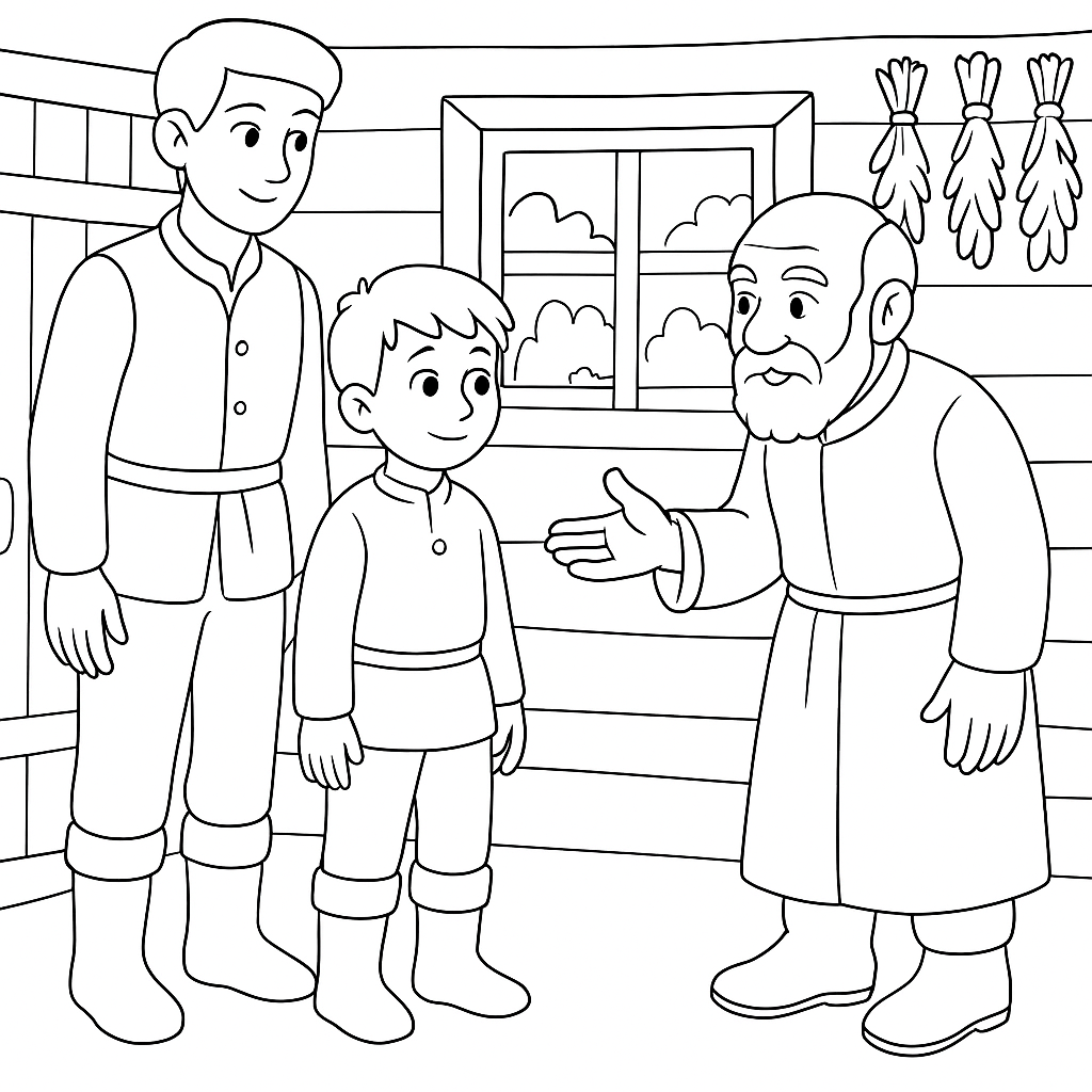 Раскраска по сказке "Загадки ведьмы Гианы"