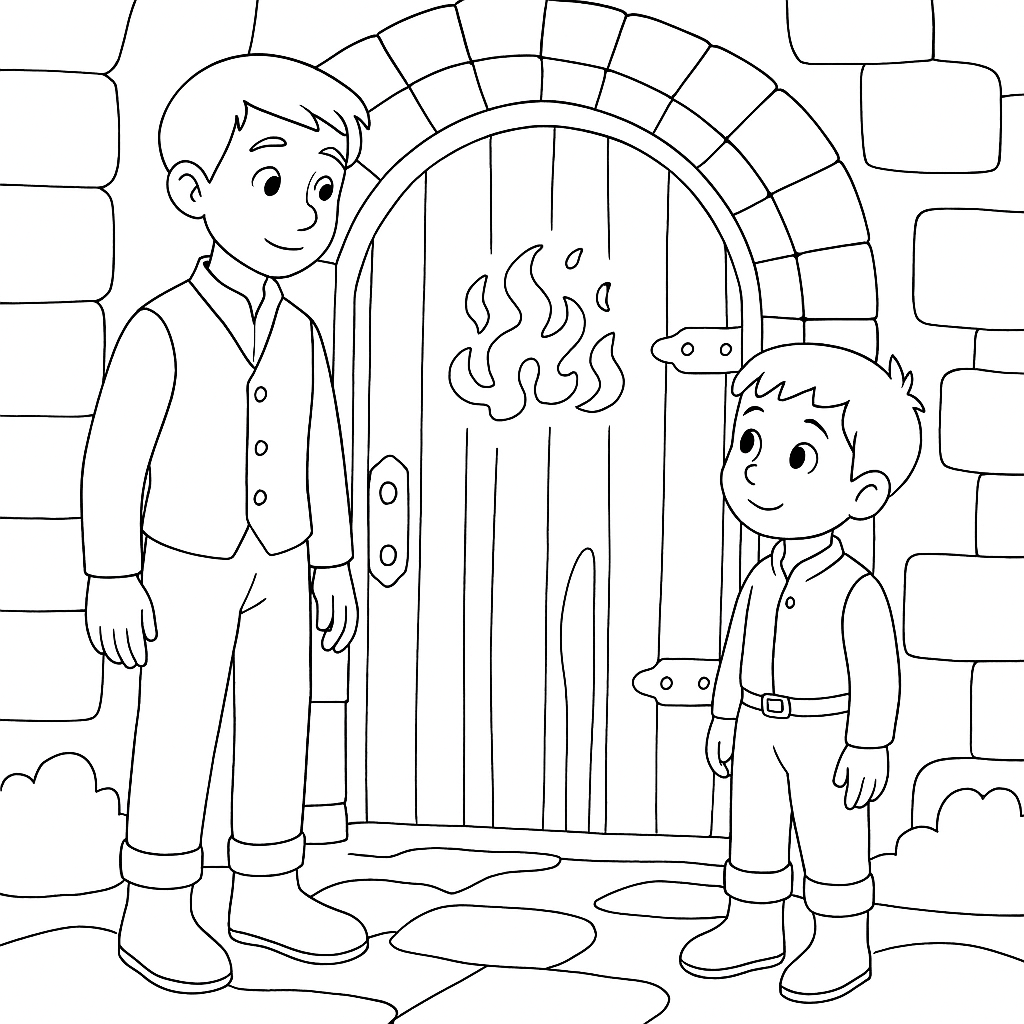 Раскраска по сказке "Загадки ведьмы Гианы"