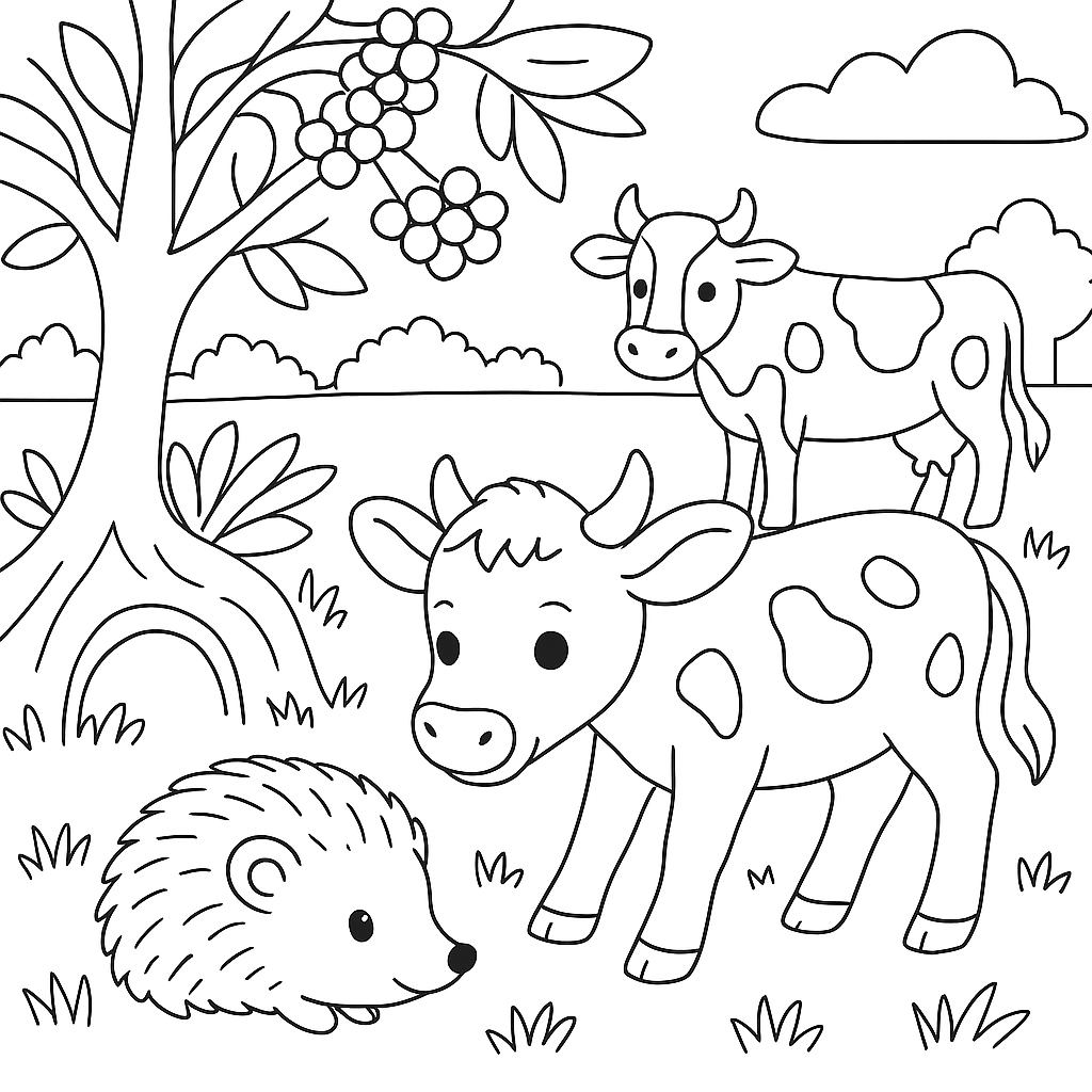 Раскраска по сказке "Еж"