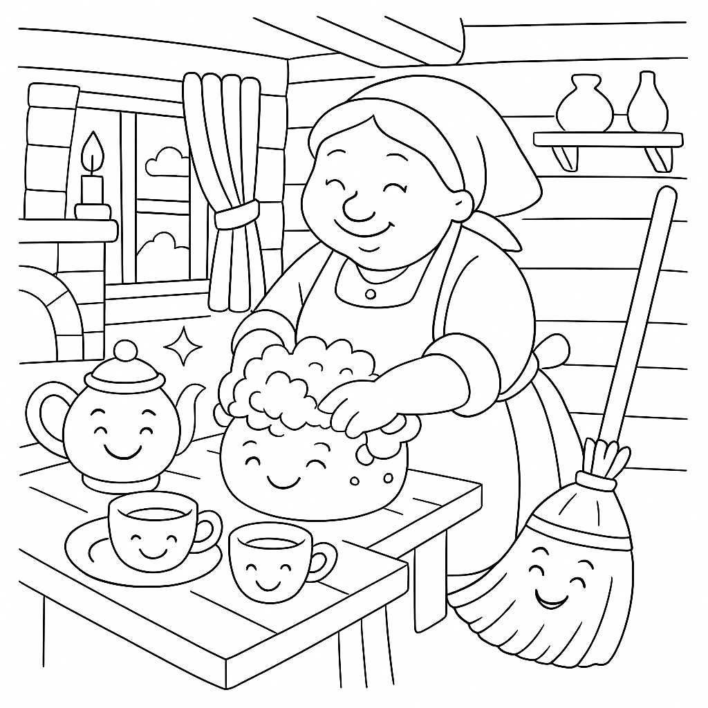 Раскраска по сказке "Федорино горе"